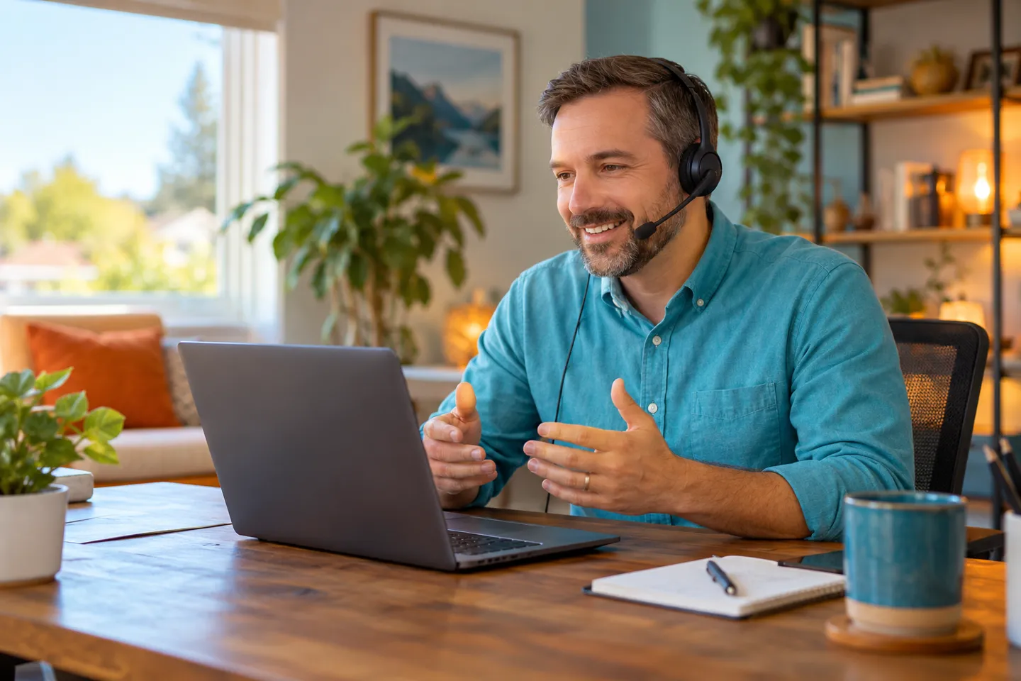 Support specialist helping a customer remotely